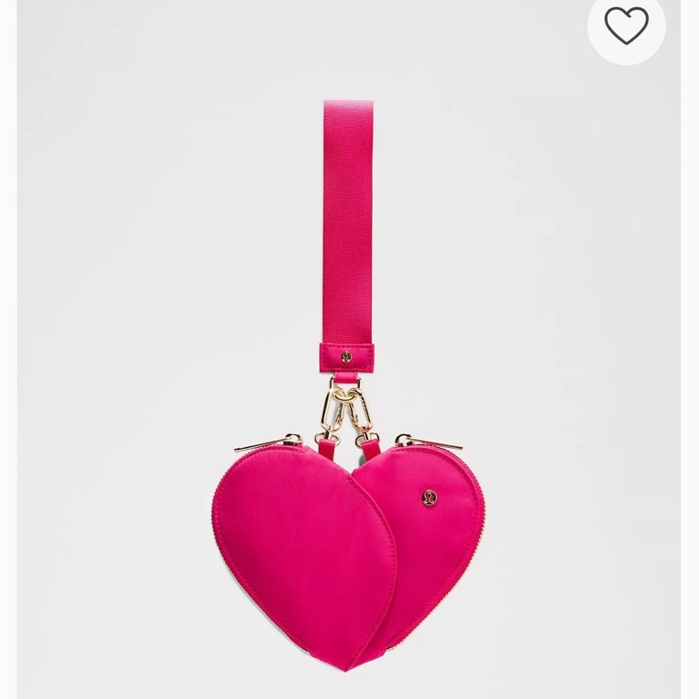 lululemon athletica Hot Pink Heart Key & Card Holder Wristlet